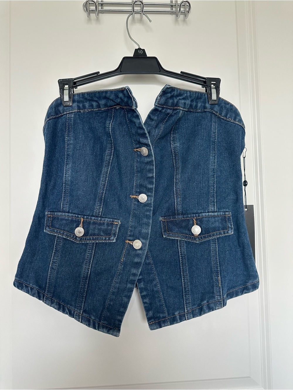 NWT! Denim Strapless Corset Top - Dark Blue - Picture 2 of 3